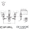 Cifial TH400 3 Hole Deck Basin Mixer Cross Tap Dimensions